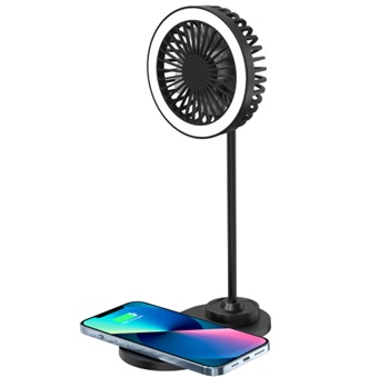 Ventilador USB con cargador inalámbrico 10w